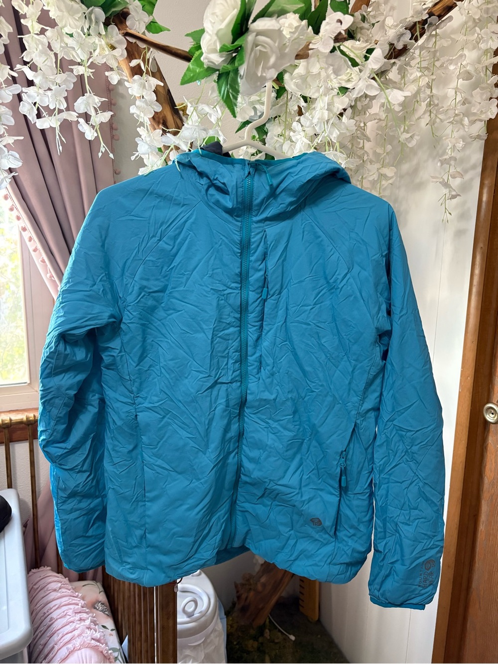 Mountain Hardwear Women's Ski Jacket Teal Blue Hooded Shell